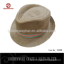 2015 Newly Design fashion cheap Summer Straw Hats For Beach Ribbon Band Paper Fedora Hats